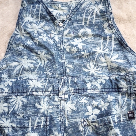 Vintage Y2K Union Bay Tropical Print Shorts Romper M - Picture 8 of 8